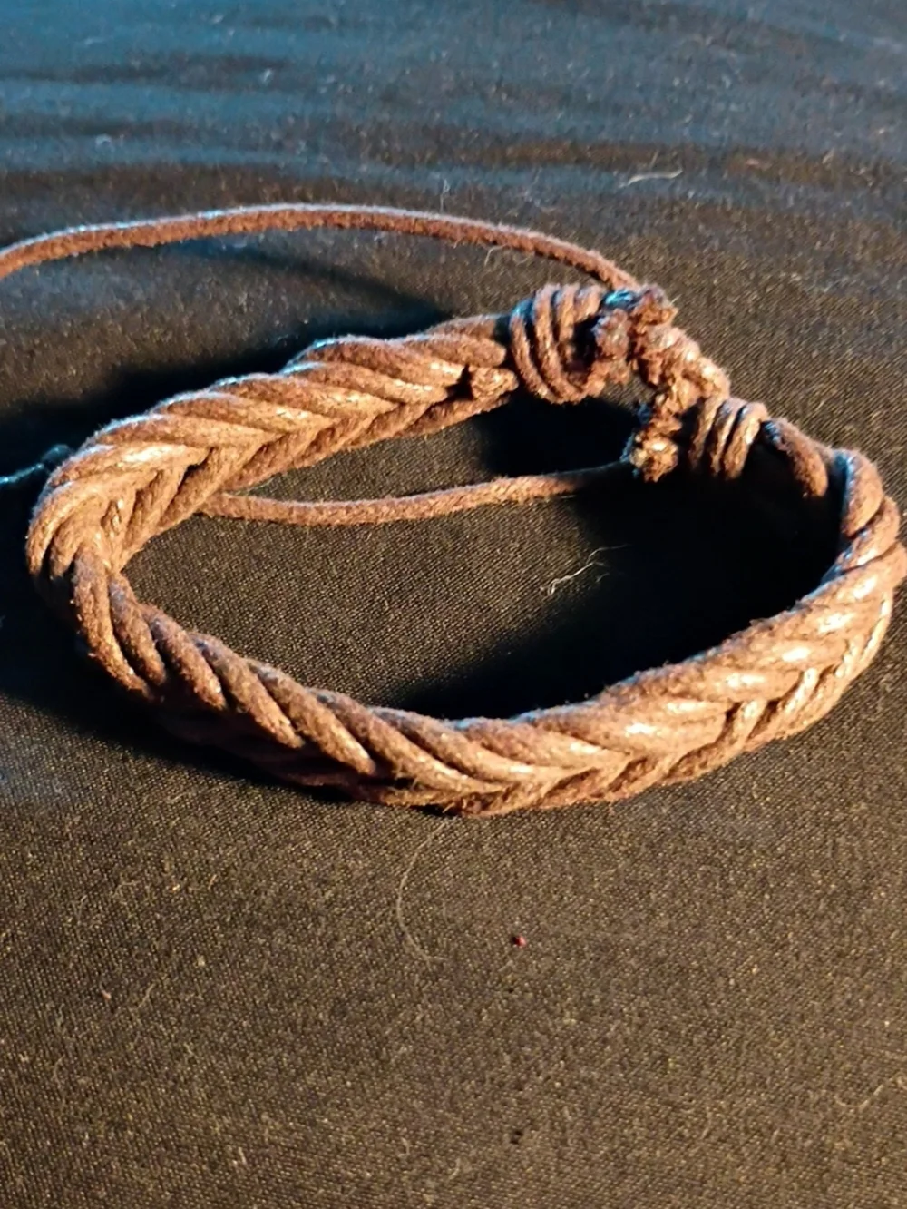 Men's Brown Braided Leather Bracelet - Unbranded